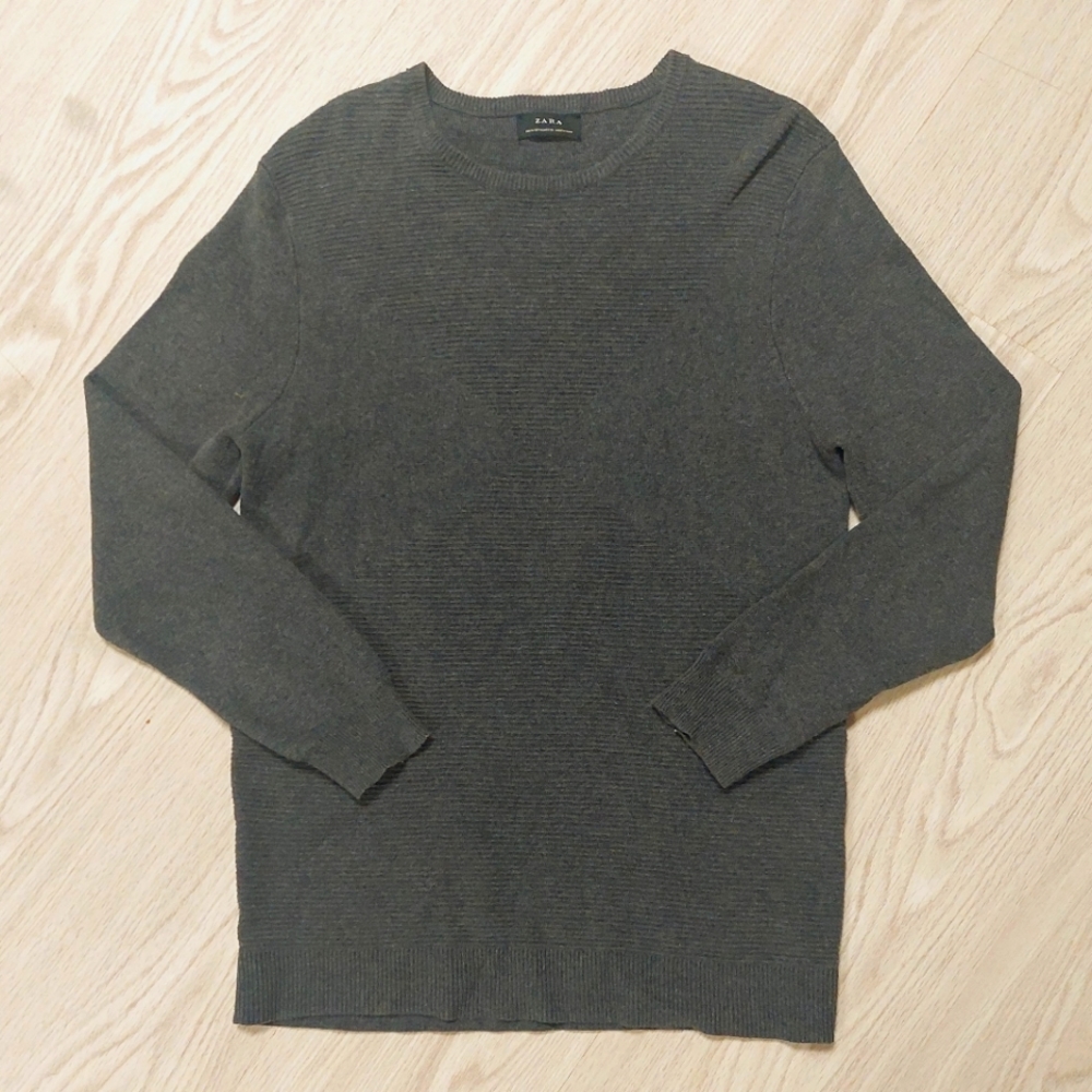 Zara Thick Grey Knit Sweater, Size Med. Fall, Cozy, Winter, Baggy.